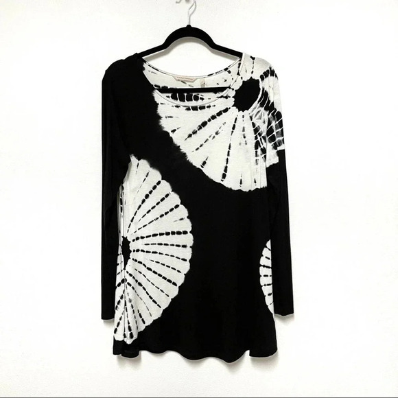 Soft Surroundings Stretch Tie Dye Long Line Tunic Blouse - Boho minimal shirt - Picture 1 of 6